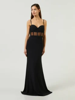 Abendkleid aus Crêpe Schwarz