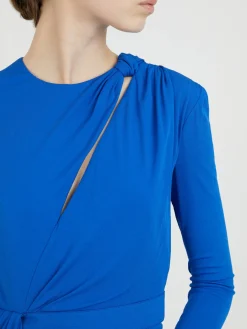 Abendkleid mit Cut-Out Blau