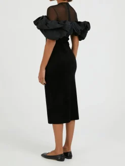 Abendkleid mit Rüschen Schwarz