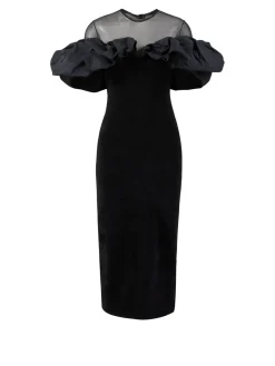 Abendkleid mit Rüschen Schwarz