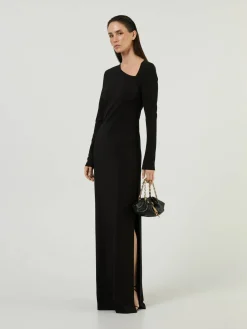Abendkleid mit seitlichen Schlitz Schwarz
