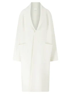 Alpaka-Woll-Strickmantel Crème