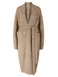 Alpaka-Woll-Strickmantel 'Loft' Beige
