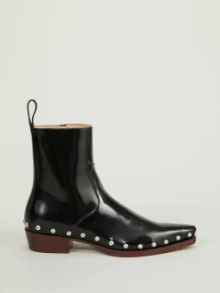 Ankle Boots mit Nieten-Details Schwarz