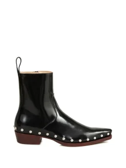 Ankle Boots mit Nieten-Details Schwarz