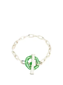 Armband mit T-Verschluss Silber/Grün