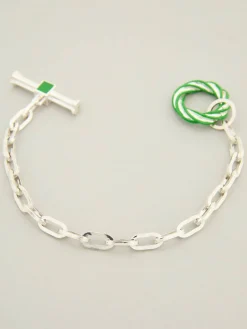 Armband mit T-Verschluss Silber/Grün