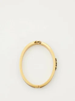 Armreif mit Leder Gold
