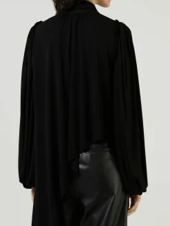Asymmetrische Bluse Schwarz