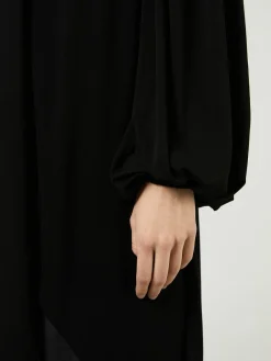 Asymmetrische Bluse Schwarz