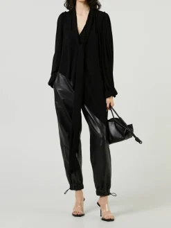 Asymmetrische Bluse Schwarz