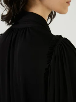 Asymmetrische Bluse Schwarz