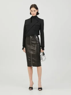 Asymmetrischer Wollblazer Schwarz