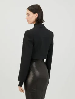 Asymmetrischer Wollblazer Schwarz