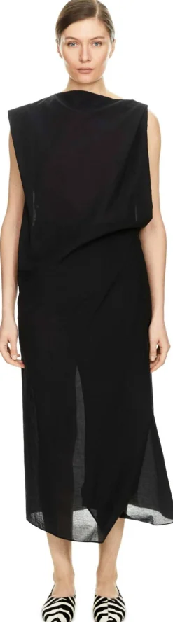 Asymmetrisches Kleid 'La Robe Drap' Schwarz