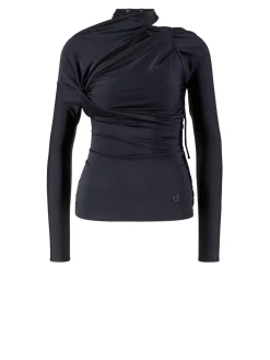 Asymmetrisches Langarmshirt Schwarz