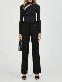 Asymmetrisches Langarmshirt Schwarz