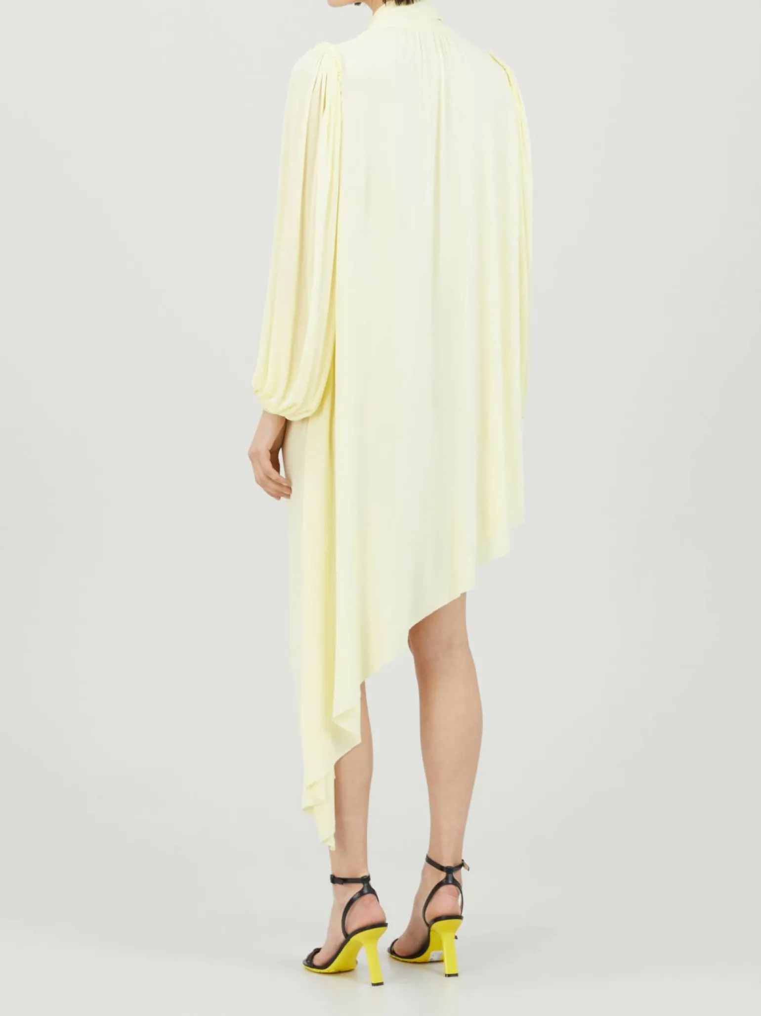 Asymmetrisches Midikleid Gelb