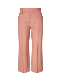Ausgestellte Bootcut-Hose aus Wollgabardine Pink