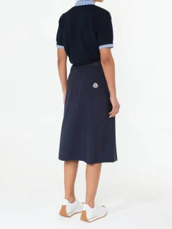 Ausgestellter Faltenrock Marineblau