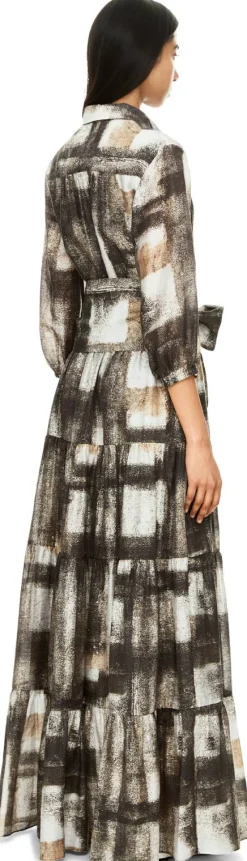 Ausgestelltes Blusenkleid Braun