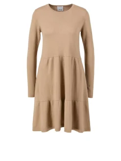 Ausgestelltes Woll-Cashmere-Kleid Braun
