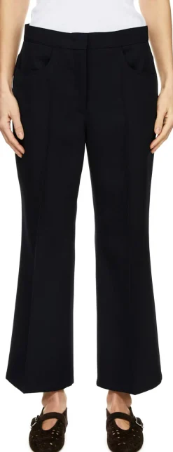 Ausgestellte Wollhose Marineblau
