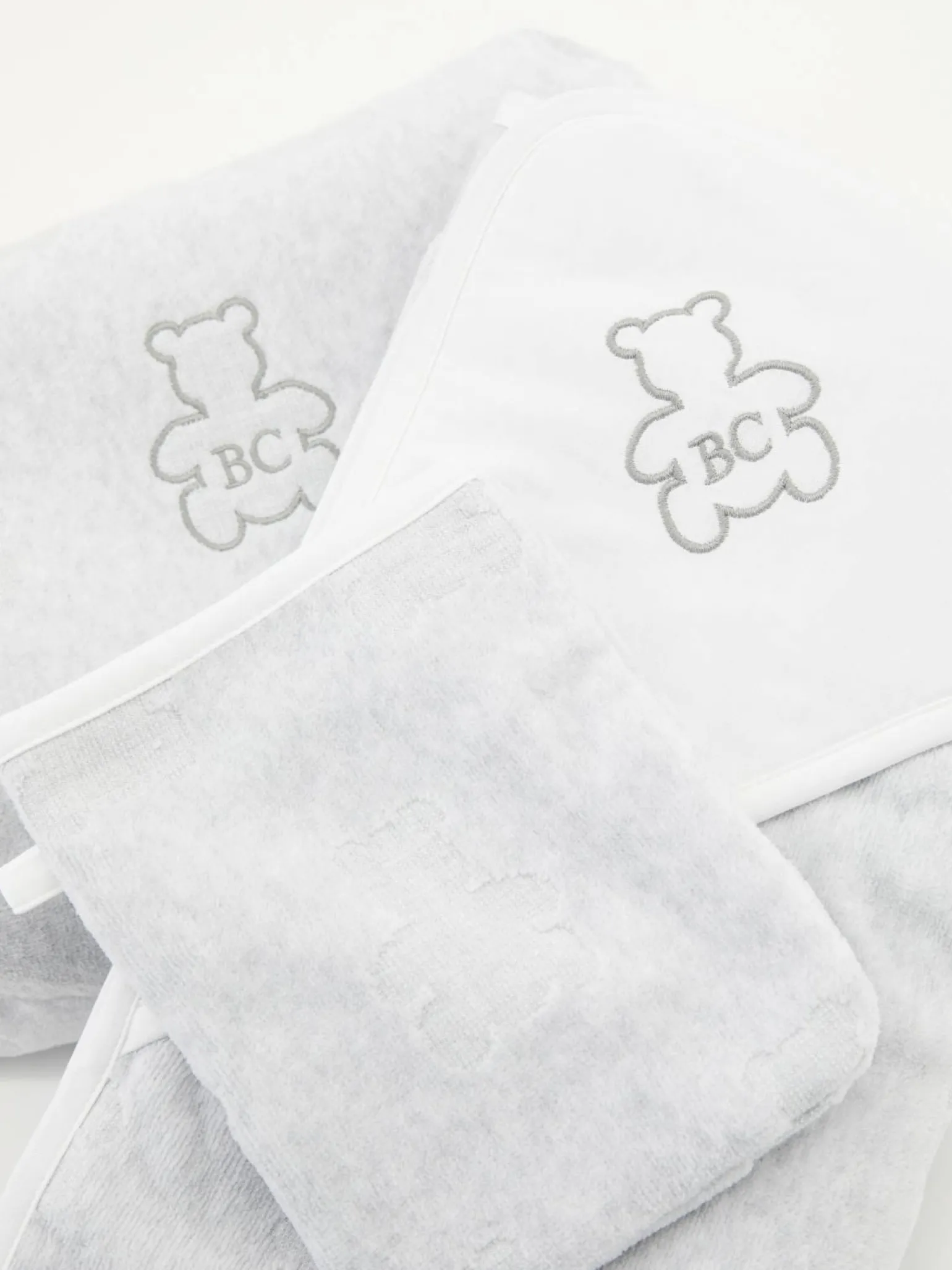 Baby Bernie-Badeset mit Stickerei Grau