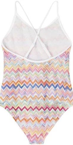 Badeanzug mit Chevron-Print Multi