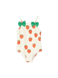 Badeanzug 'Strawberries' Off White
