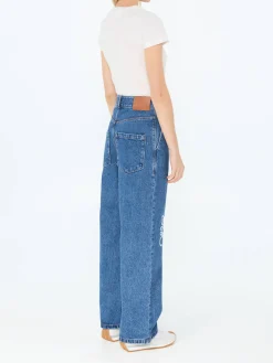 Baggy-Jeans mit Anagram Mittelblau