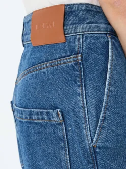 Baggy-Jeans mit Anagram Mittelblau