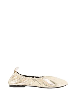 Ballerina aus Metallic-Leder Platino