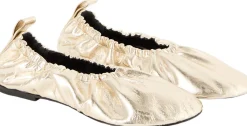 Ballerina aus Metallic-Leder Platino