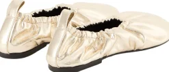 Ballerina aus Metallic-Leder Platino
