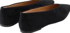 Ballerina aus Veloursleder Marineblau