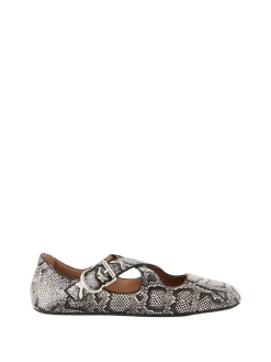 Ballerina 'Criss Cross' aus Leder Grau