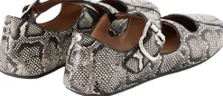 Ballerina 'Criss Cross' aus Leder Grau