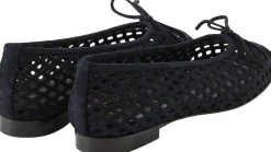 Ballerina 'Mesh' aus Veloursleder Marineblau