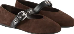 Ballerinas aus Lammveloursleder Dunkelbraun