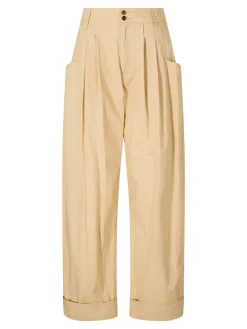 Barrel-Fit Stoffhose 'Lindsay' Beige