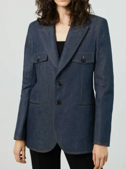 Baumwoll-Blazer Blau