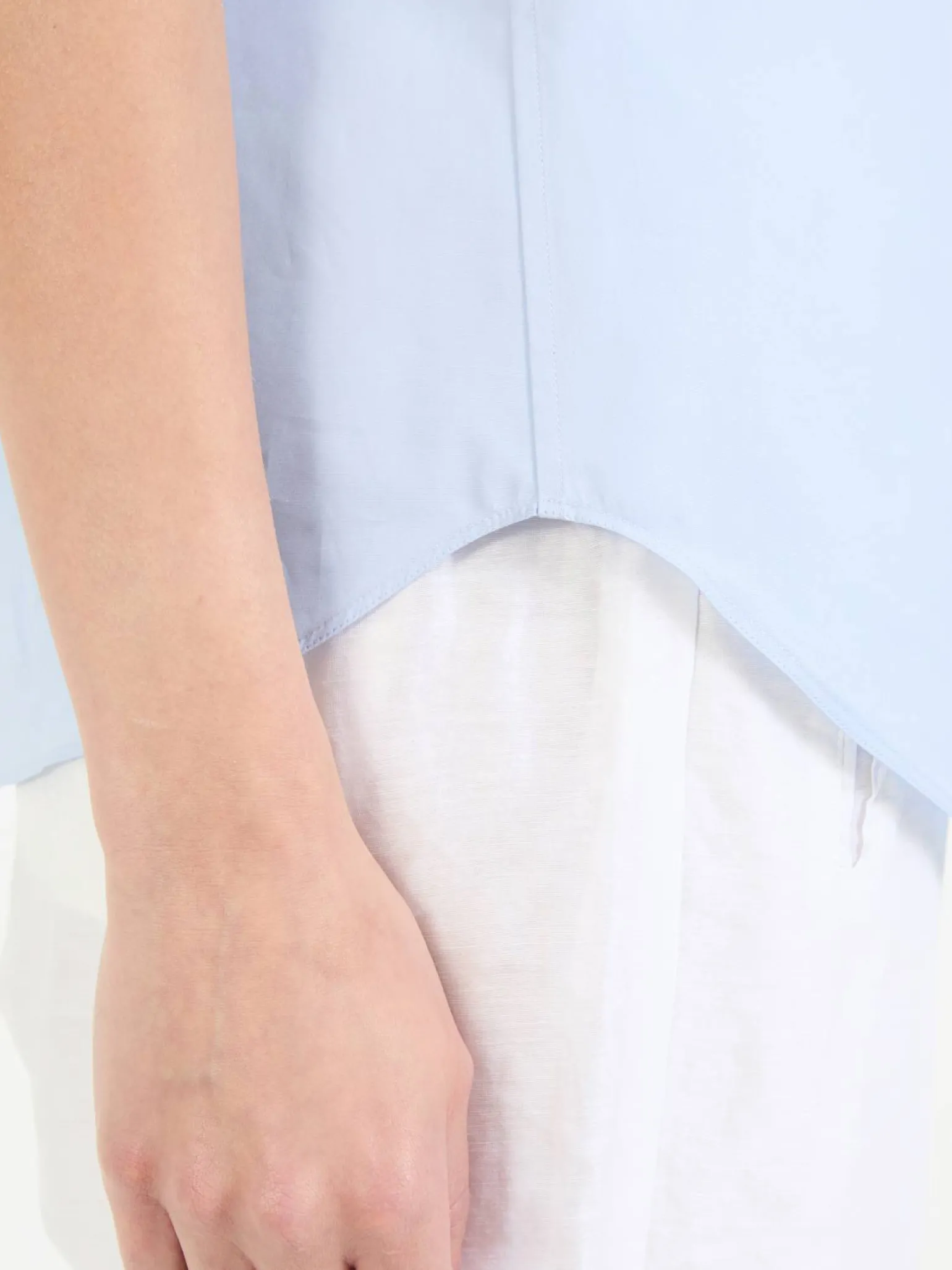 Baumwollbluse Hellblau
