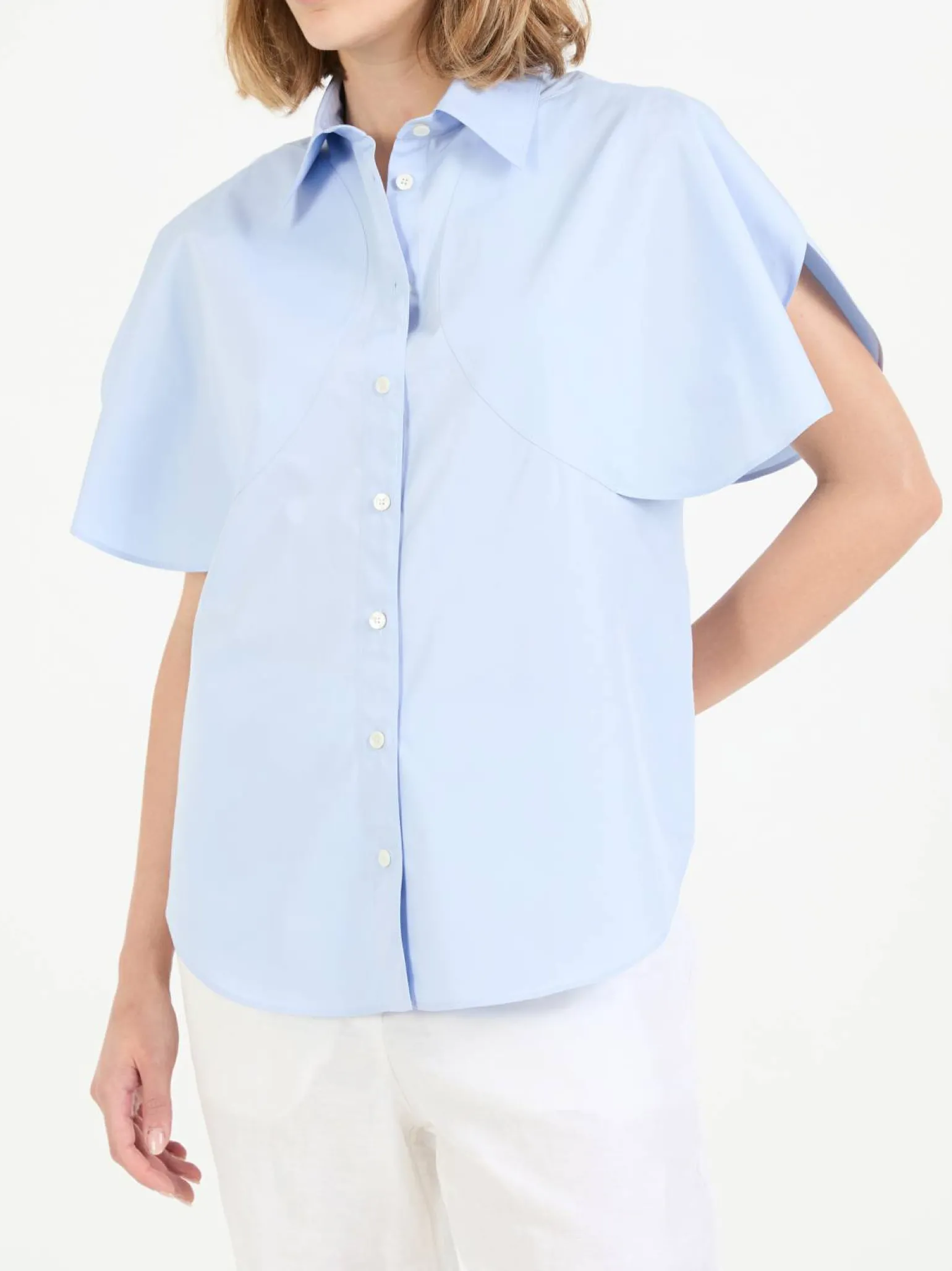 Baumwollbluse Hellblau