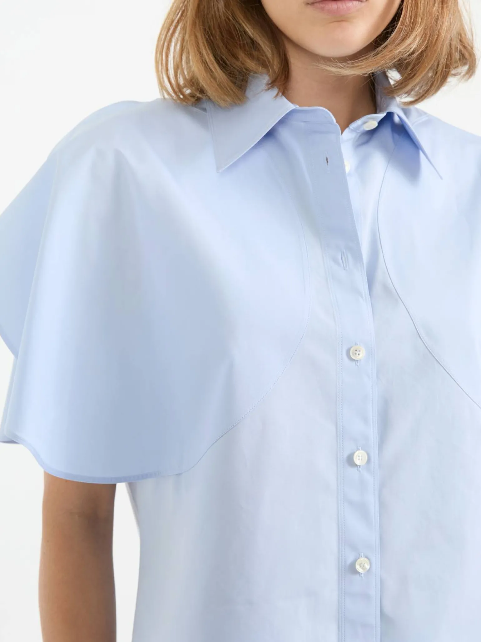 Baumwollbluse Hellblau
