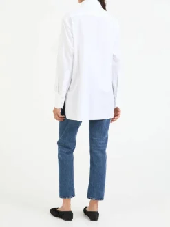 Baumwollbluse Weiß
