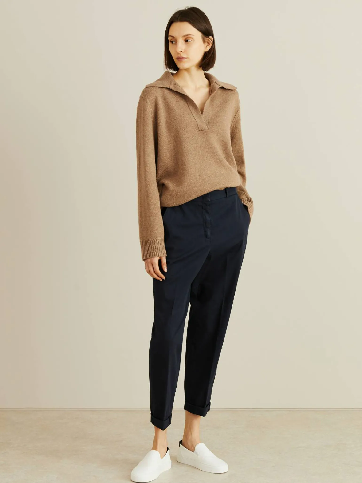 Baumwoll-Chino Marineblau