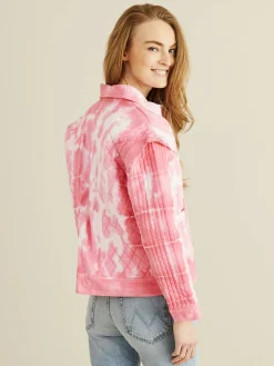 Baumwoll-Jacke 'Adelade' in Batik-Optik Pink