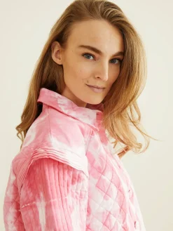 Baumwoll-Jacke 'Adelade' in Batik-Optik Pink