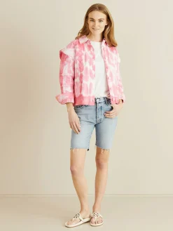Baumwoll-Jacke 'Adelade' in Batik-Optik Pink